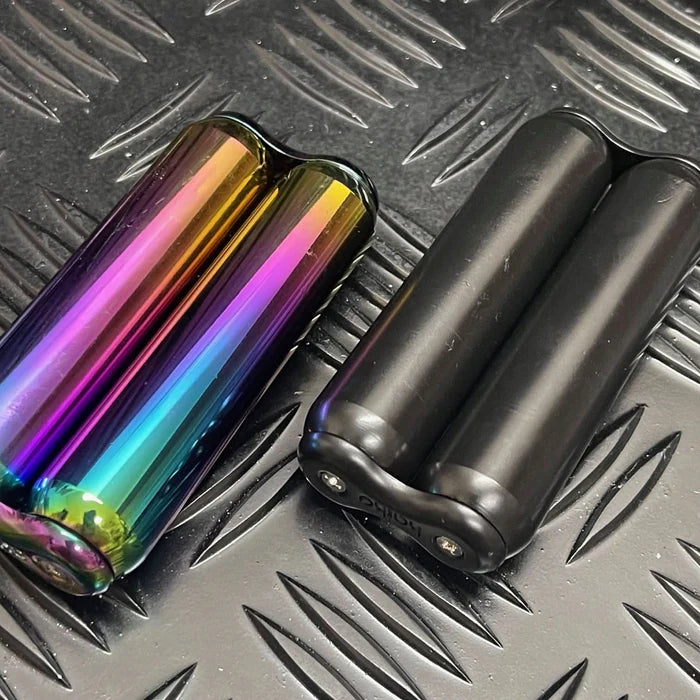 Oil slick and black metal hand rollers