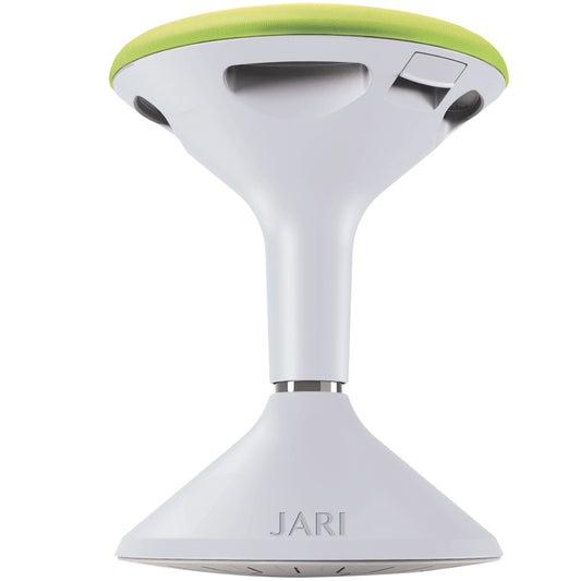 white and green adjustable wobble stool