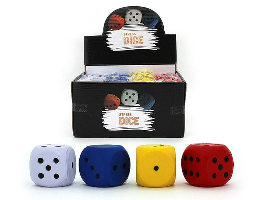 colourful foam dice stress ball