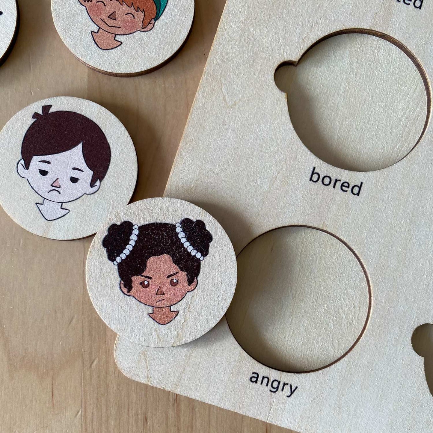 close up pieces of wooden feeling puzzle