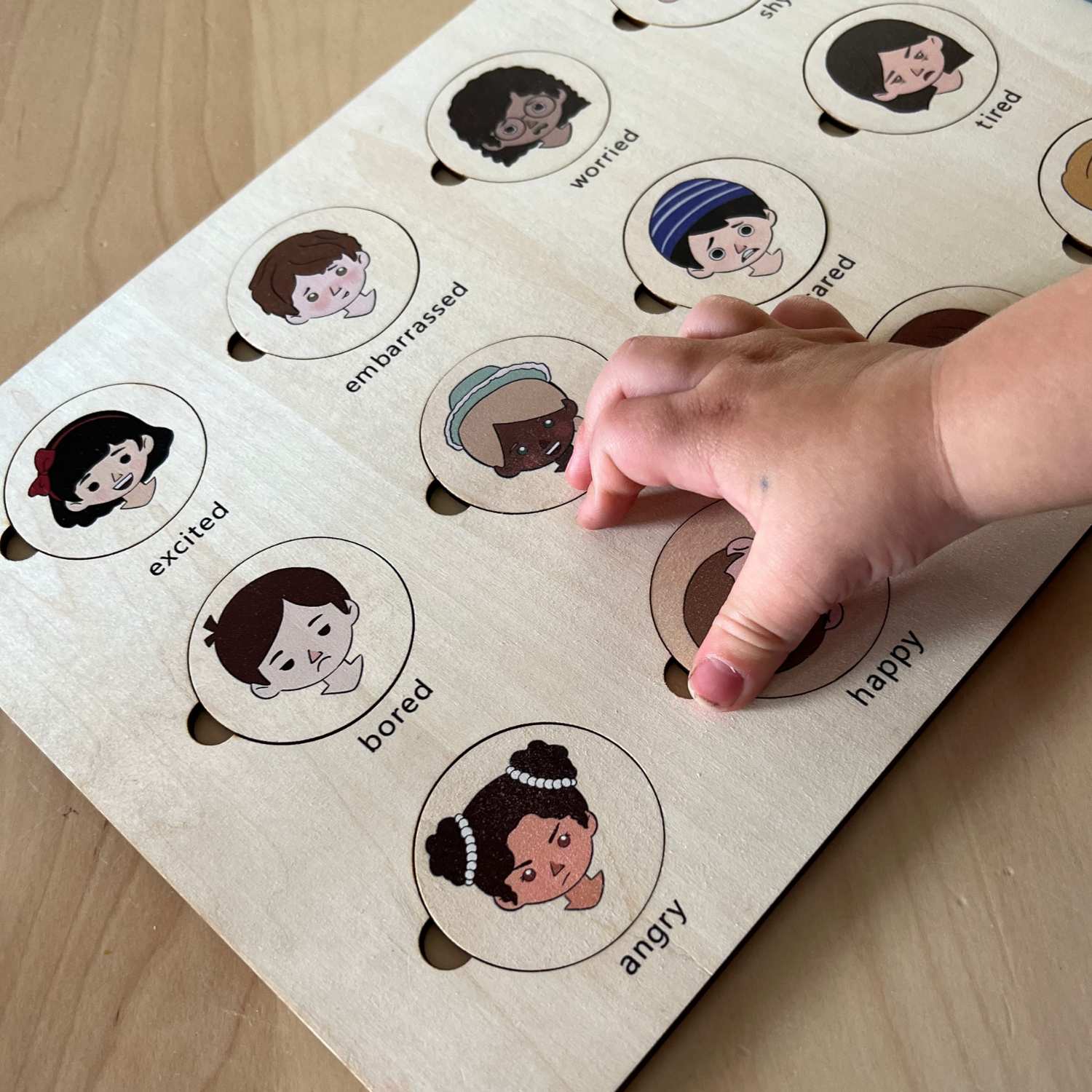 hands on wooden feelings puzzle