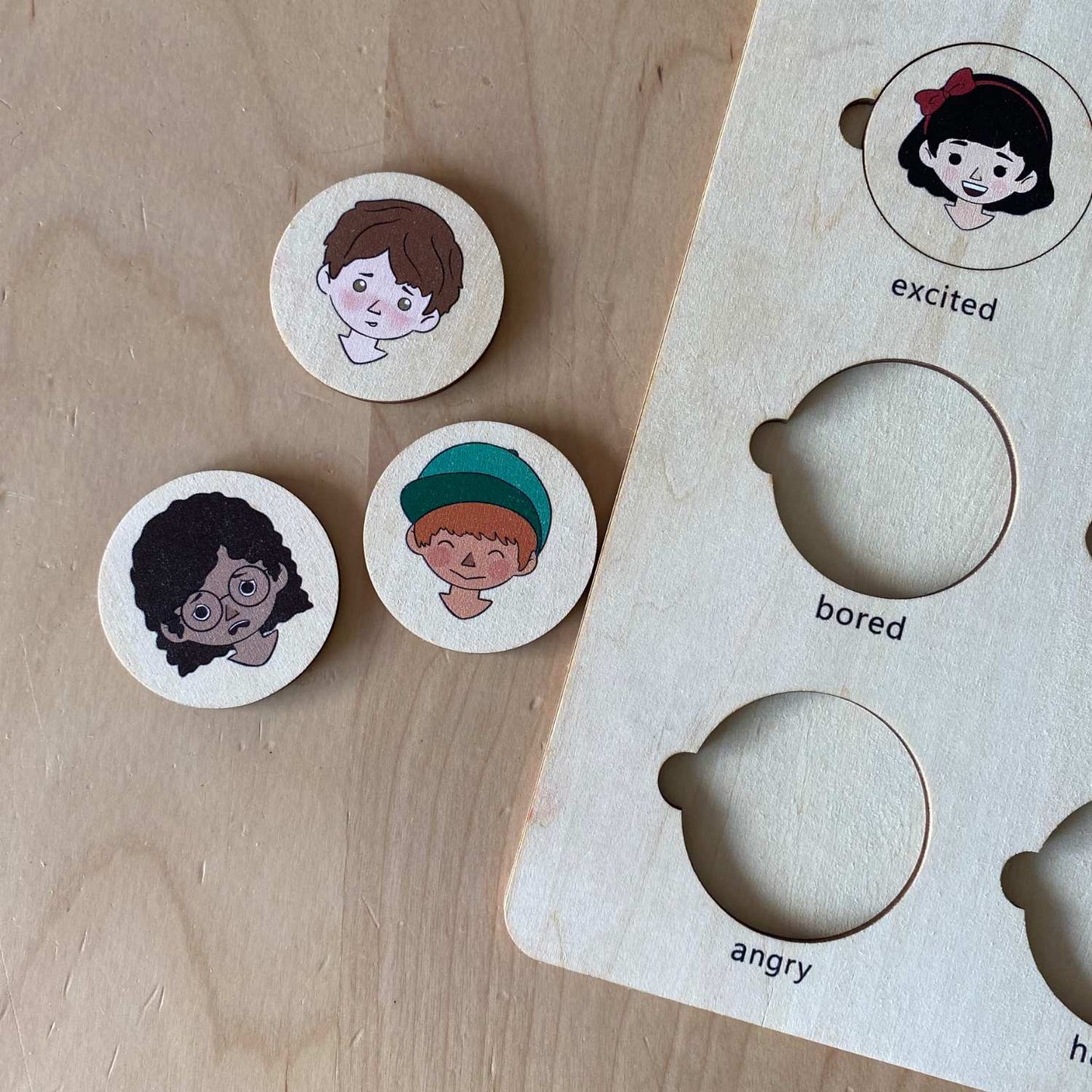 Puzzle pieces from wooden feeling puzzle