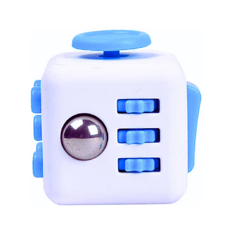 fidget cube blue and white