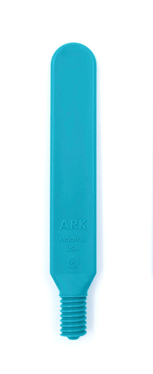 Teal smooth tongue depressor tip looks like a paddle pop stick
