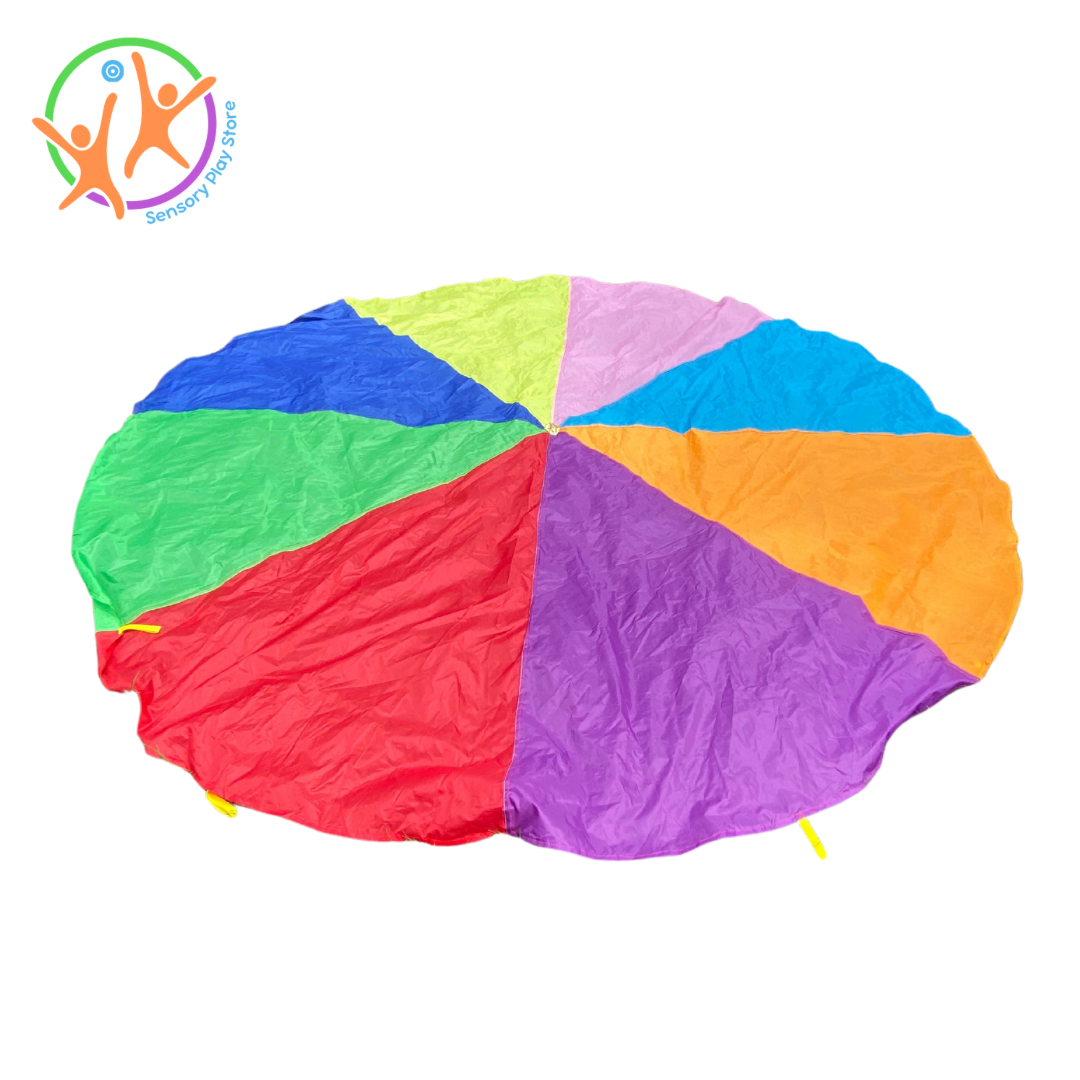 Sensory Sensations Rainbow Parachute in 8 colours red, green, blue, yellow, pink, light blue, orange and purple