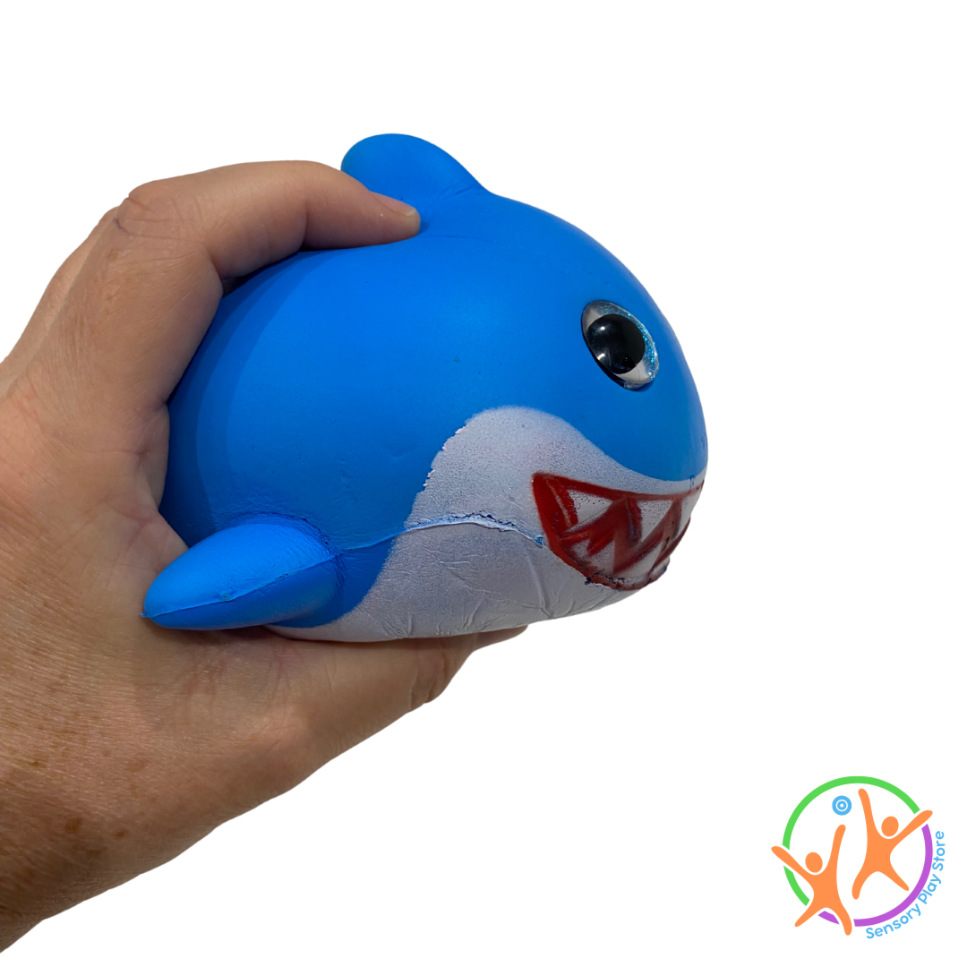 Hand holding Shark squishy