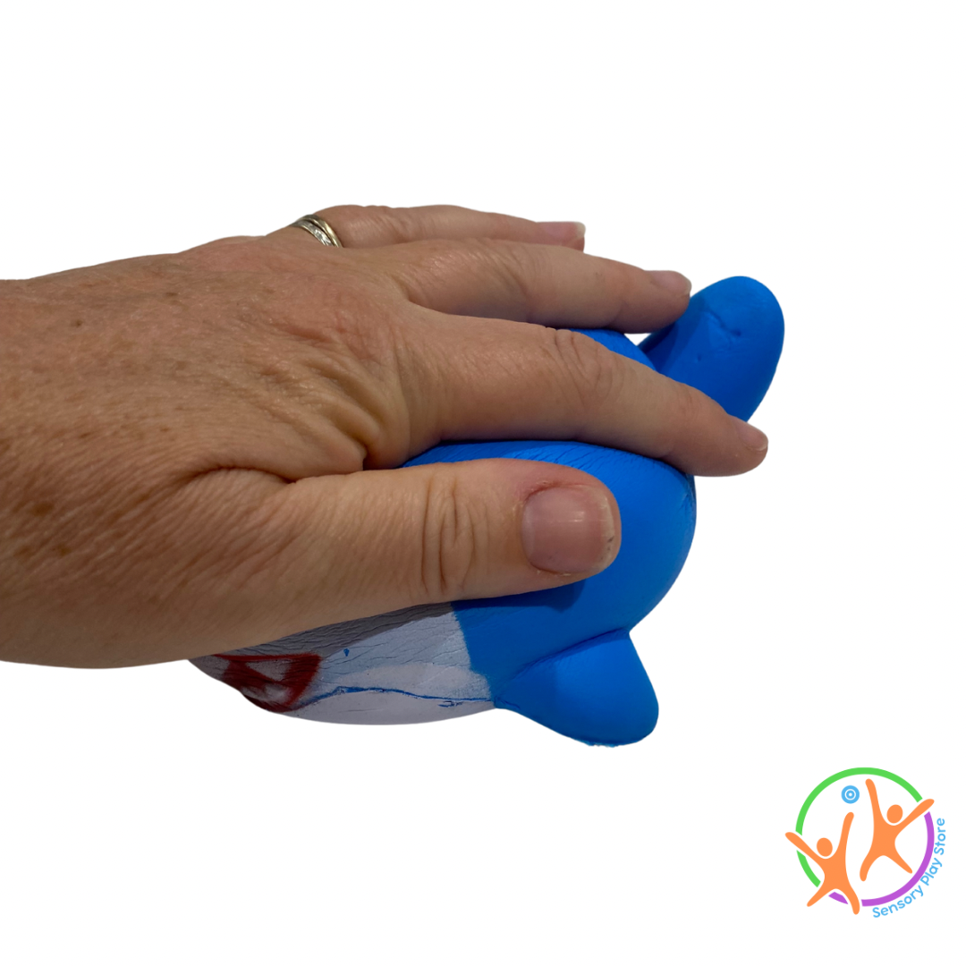 Shark stress ball squished flat