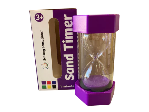1 minute sand timer purple