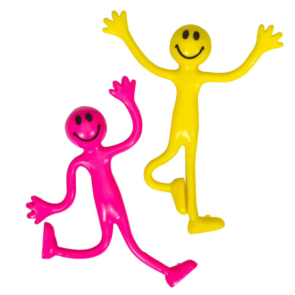 pink and yellow Bendy Smiley Man Keycraft