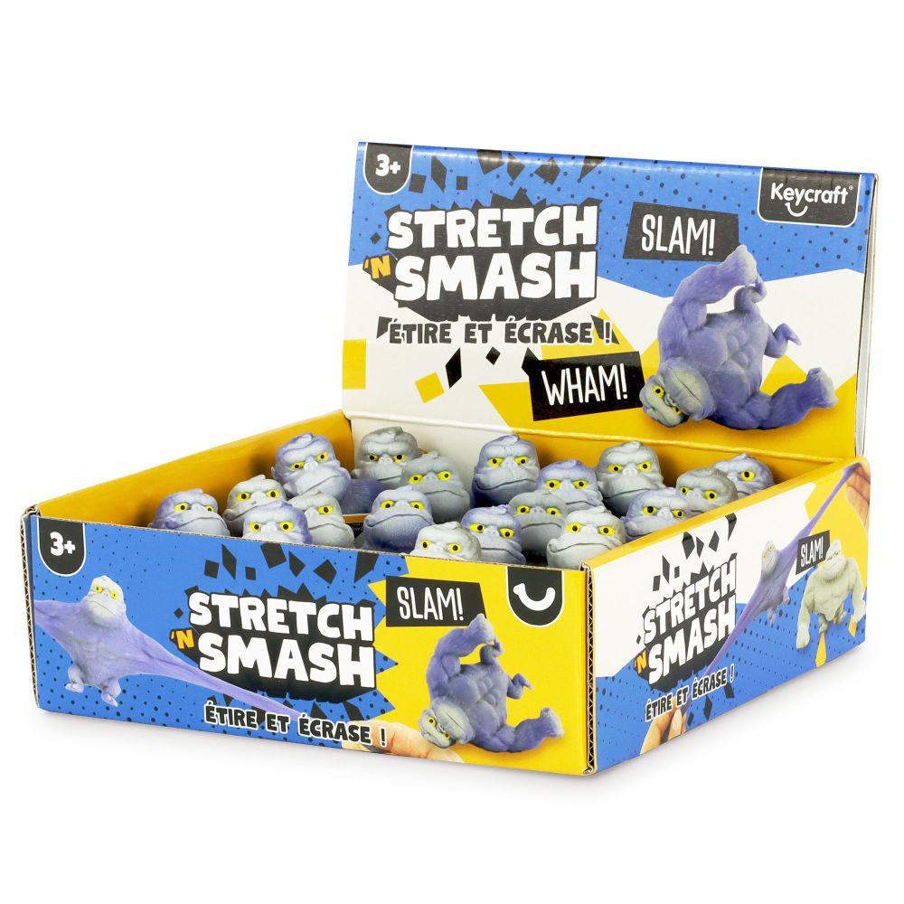 Retail display box of stretch n smash Gorilla minis