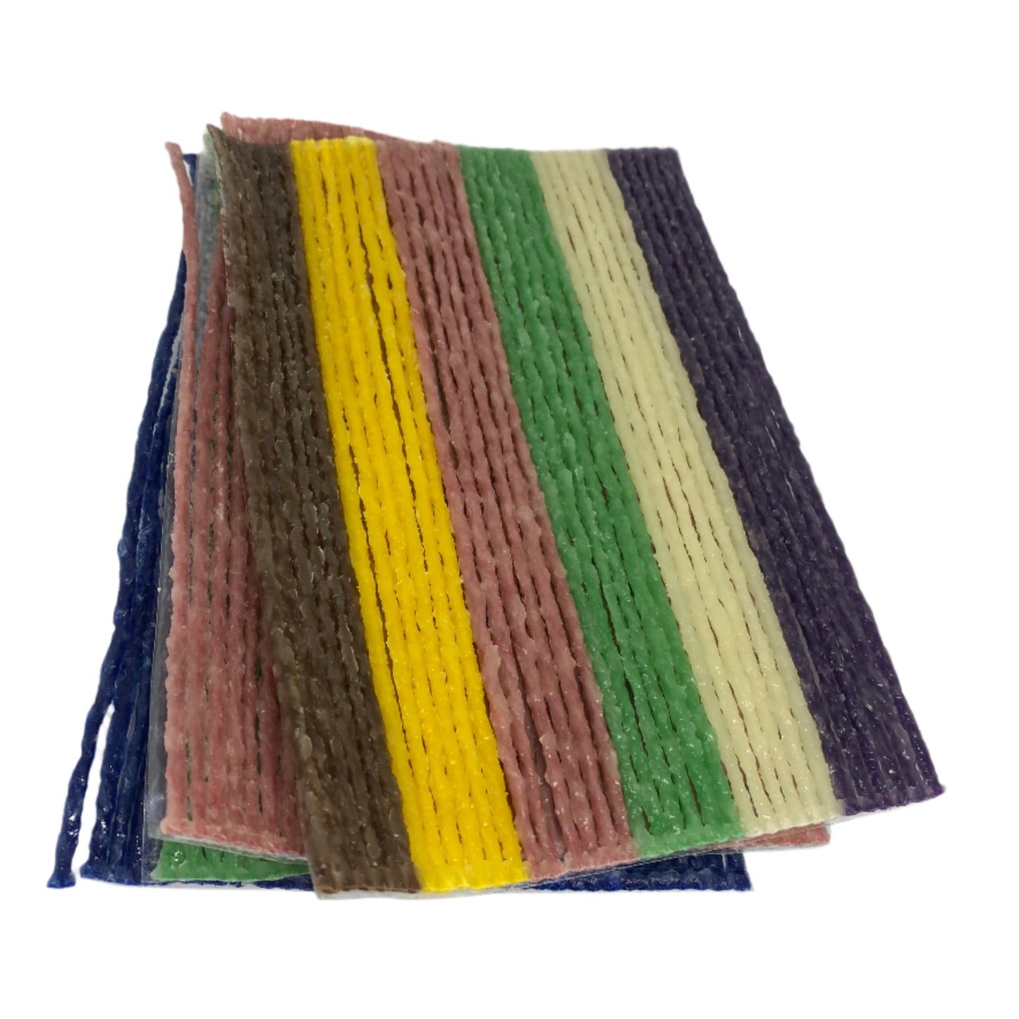 144 wikki stix in brown, yellow, pink, green, off white and blue