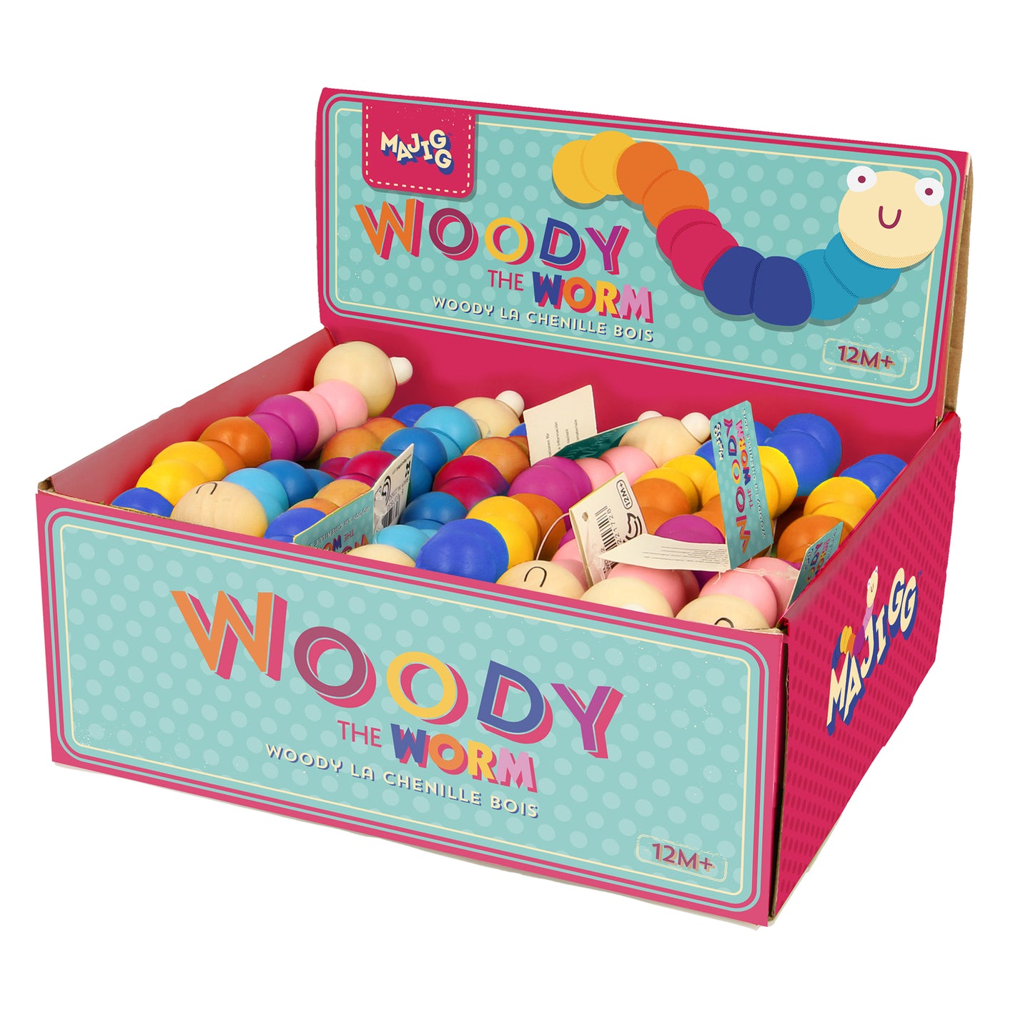 MAJIGG Wooden bendy worm in display box