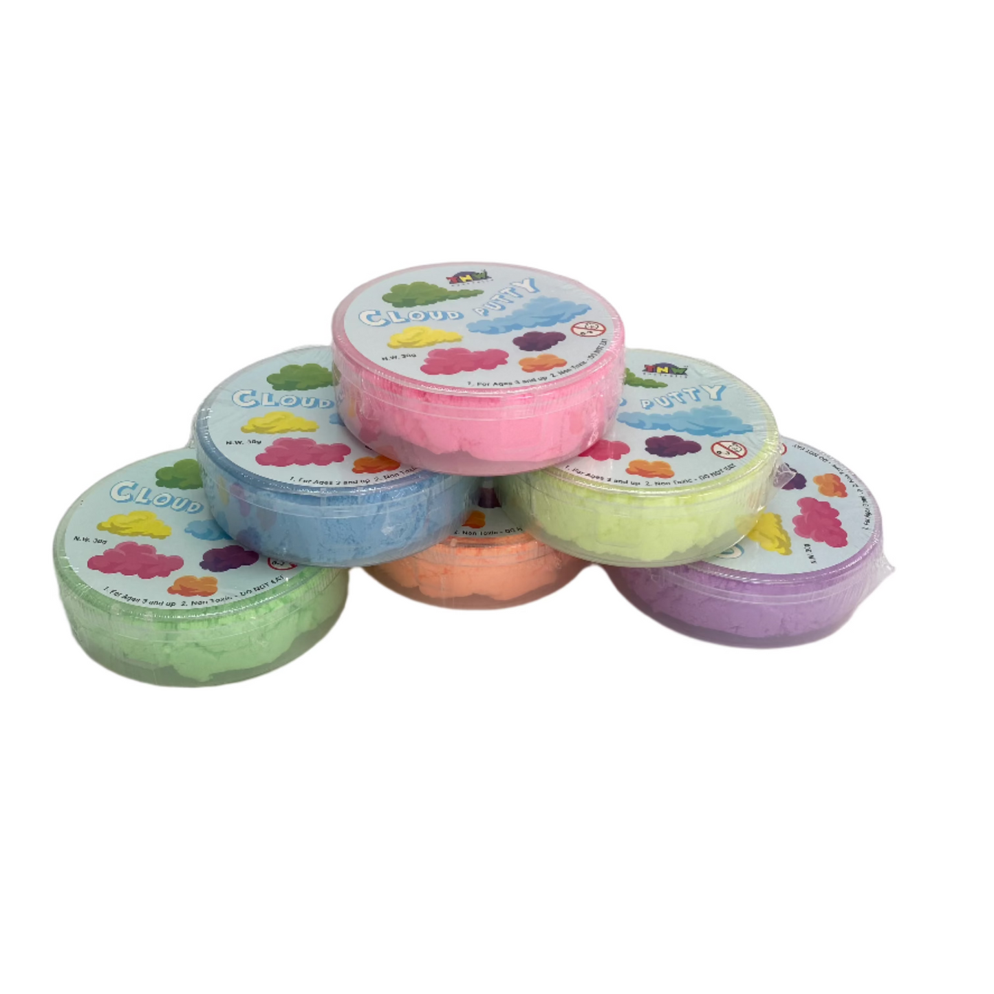 pyramid stack of cloud putty