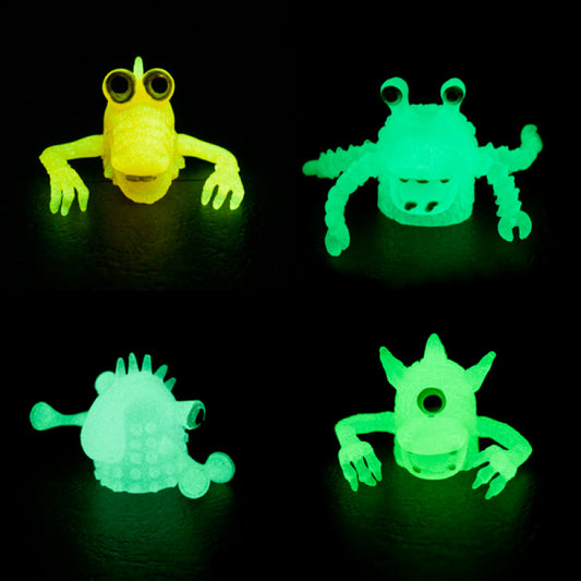 Glow in the dark finger monster puppets