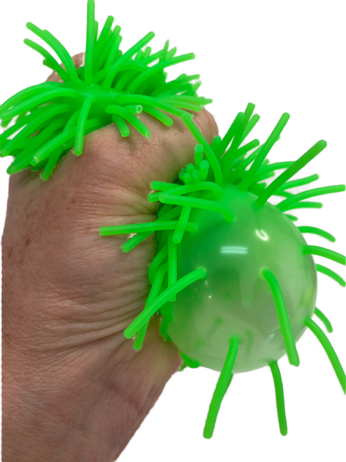 Squeeze puffer ball see air bubble