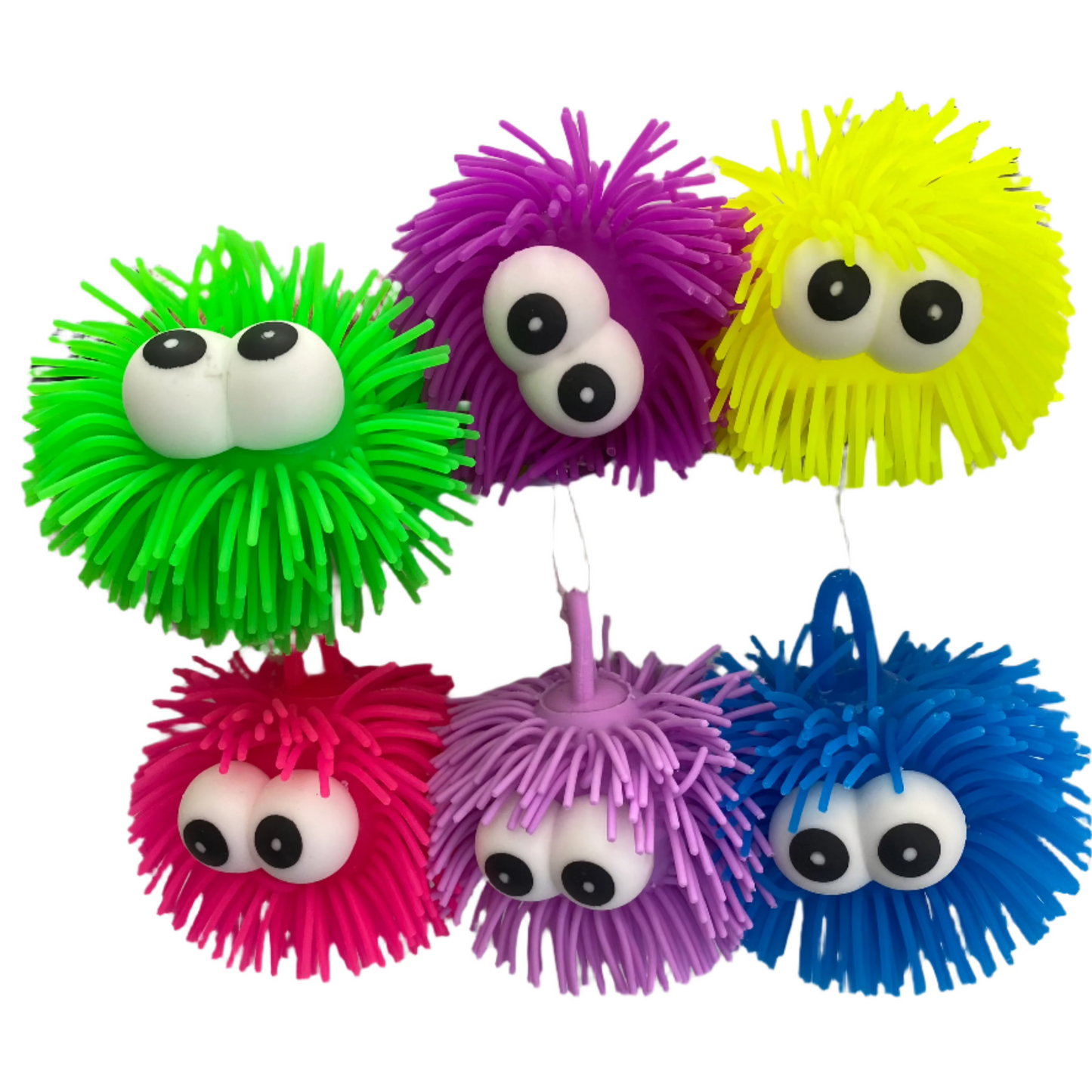 6 coloured puffer balls