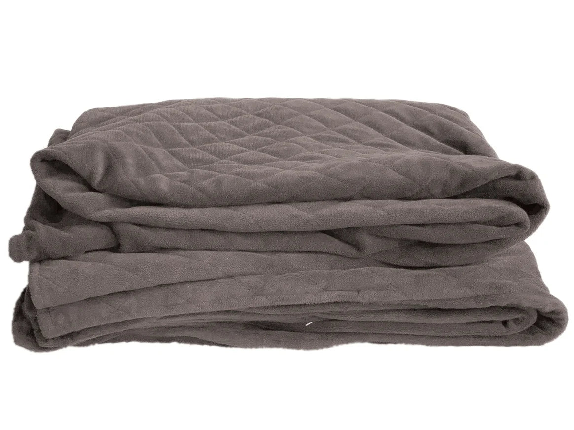 Folded gray soft cover for the weighted blanket
