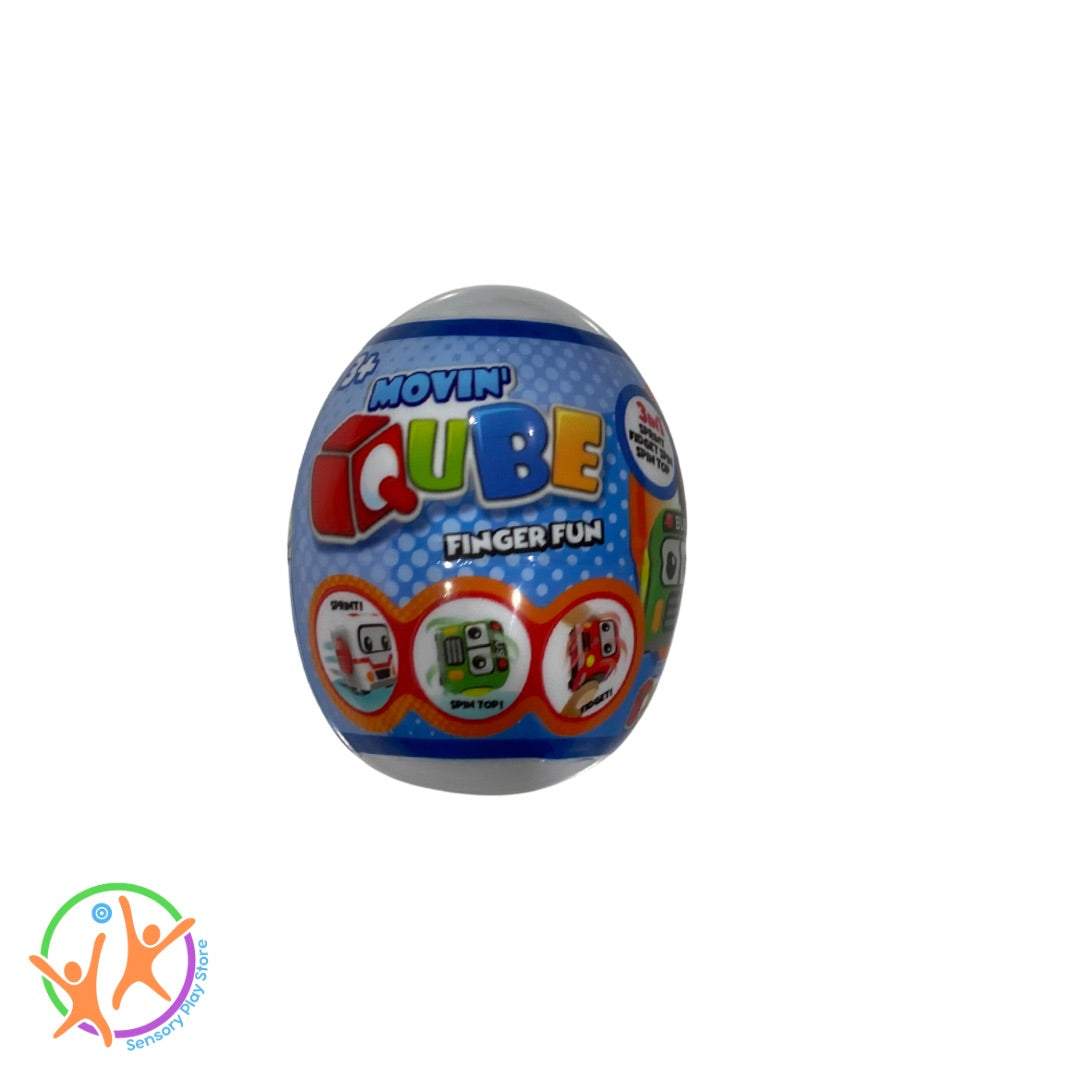 Toy egg packaing with 'Movin' cube' finger fun  branding 
