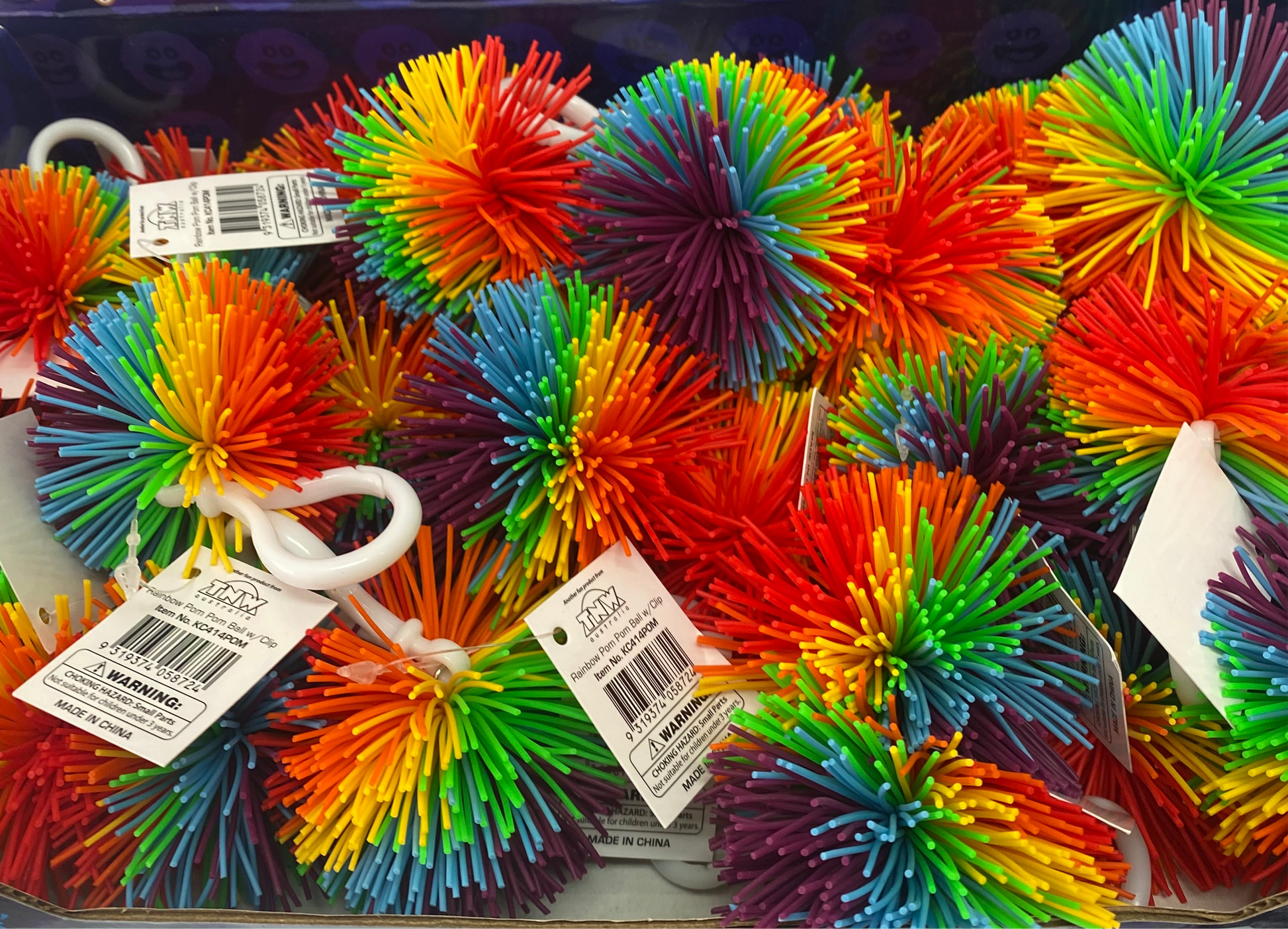 Bundle of rainbow silicone stringy balls