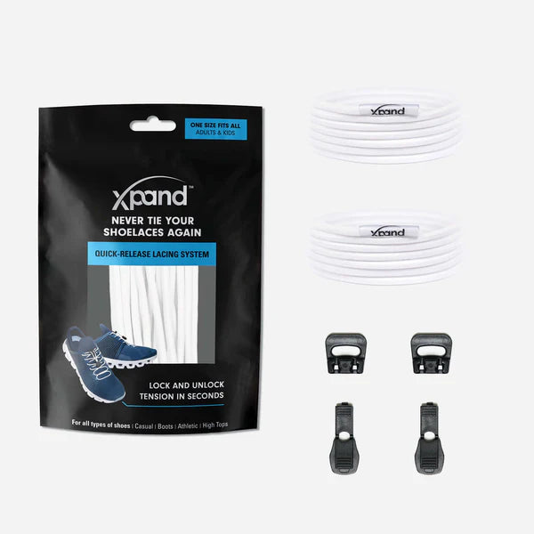 Xpand quick release never tie shoelaces in white