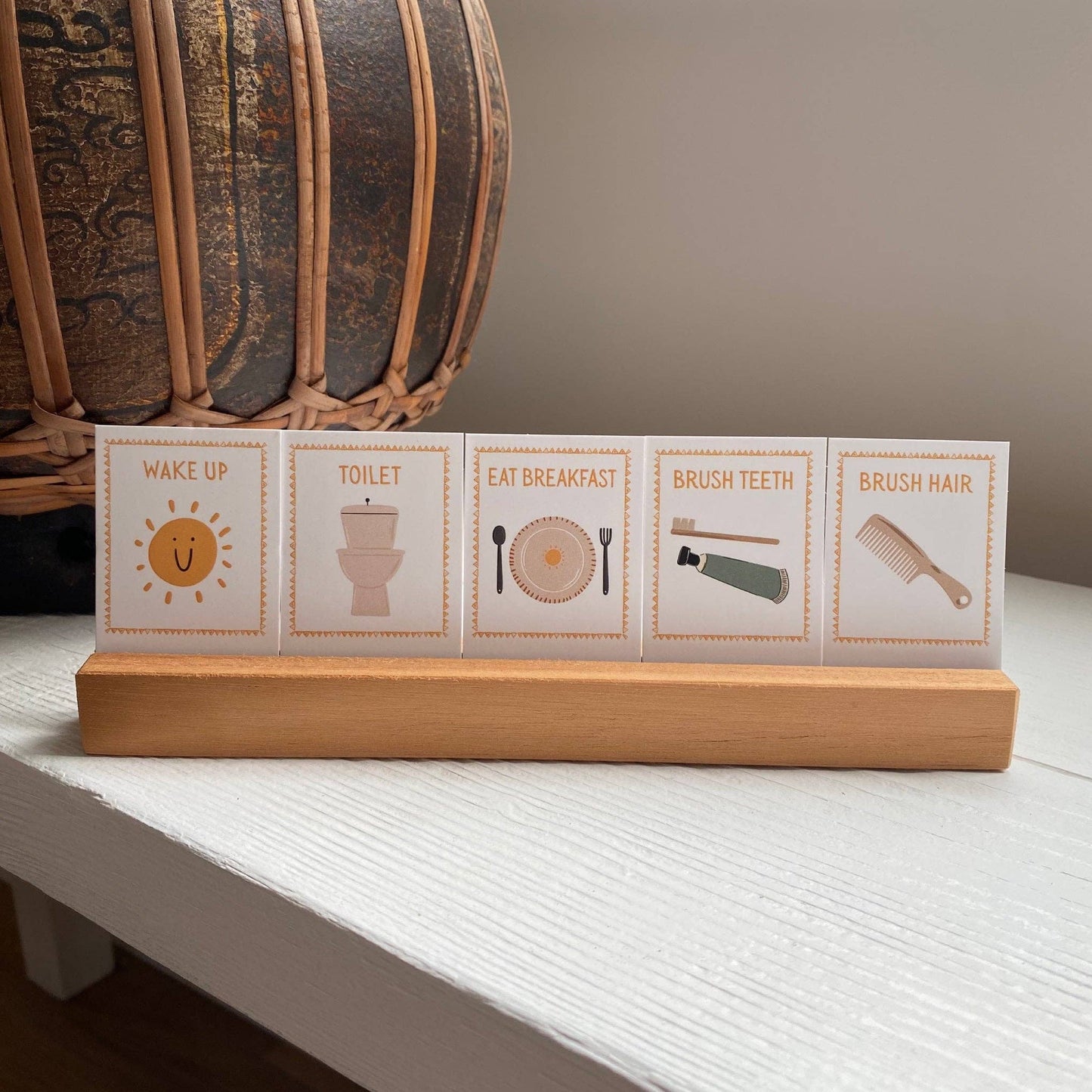Compact 72 Daily Routine Cards & Display Stand