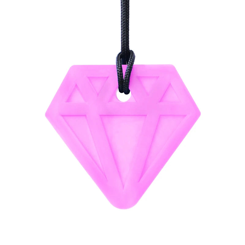 ARK Diamond Chewable Jewel Necklace Translucent Pink on a white background
