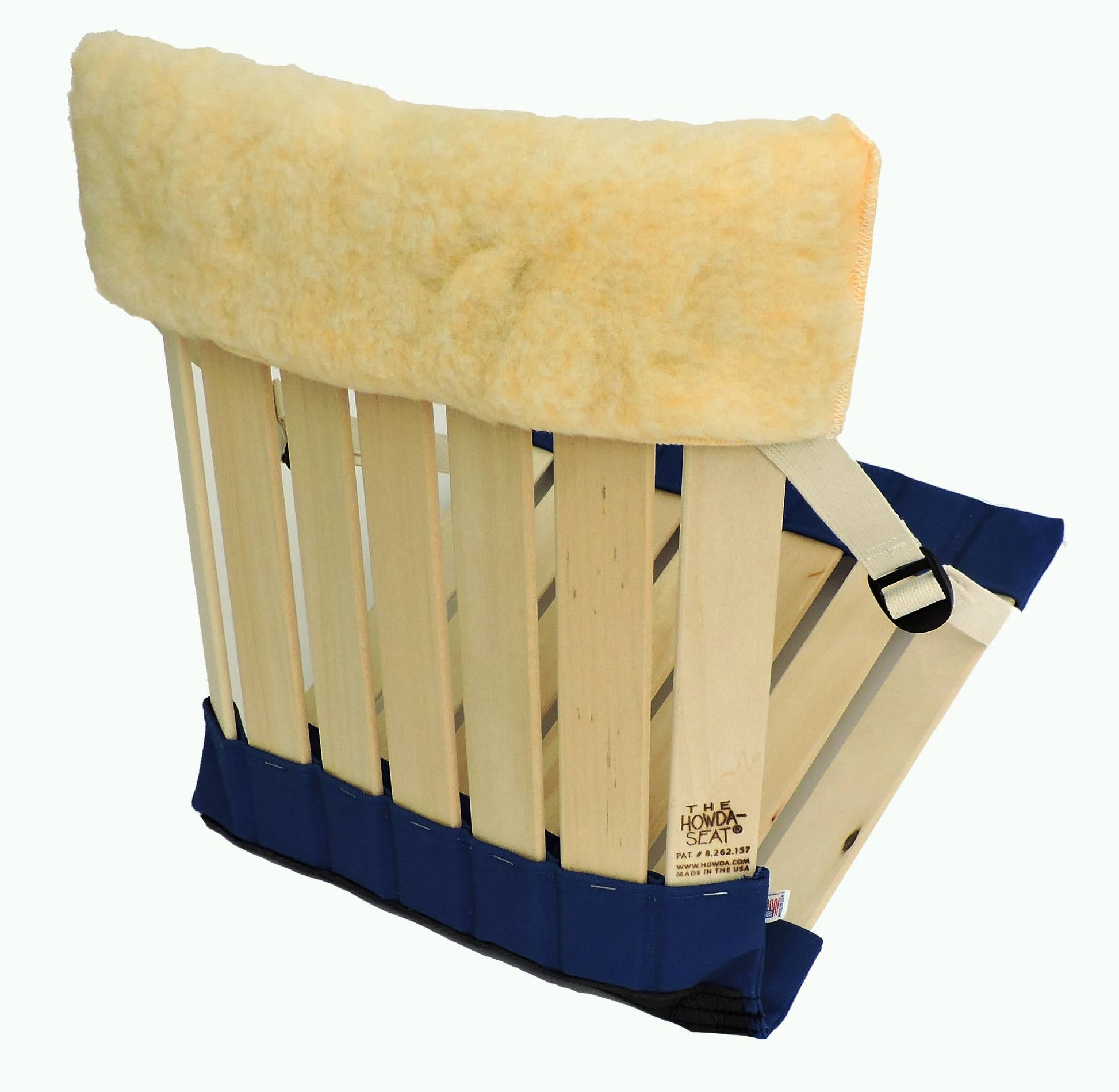 HowdaHug seat with fleece cover on back
