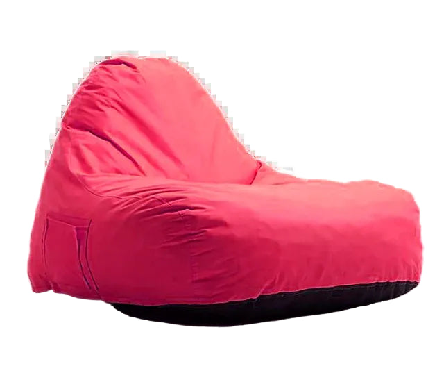Red bean bag chair on a white background