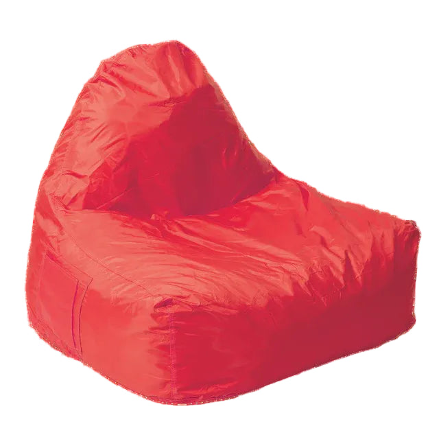 Red bean bag chair on a white background