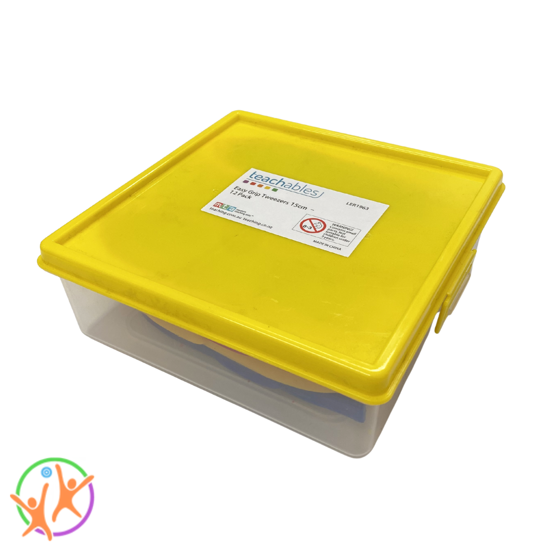 Yellow lid with a label on a clear container against a white background