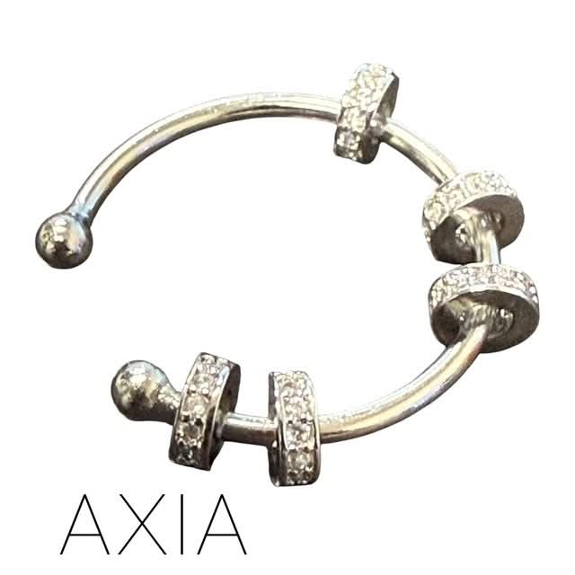 Sterling Silver Axia Diamante fidget ring