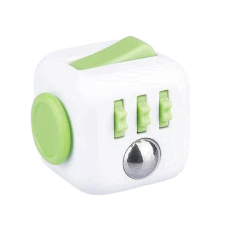 6-sided fidget cube white and lime