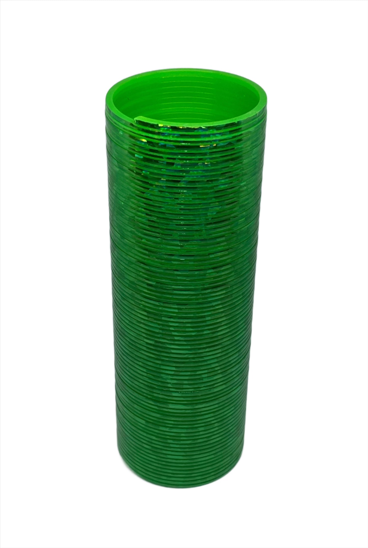 Tall green plastic magic spring