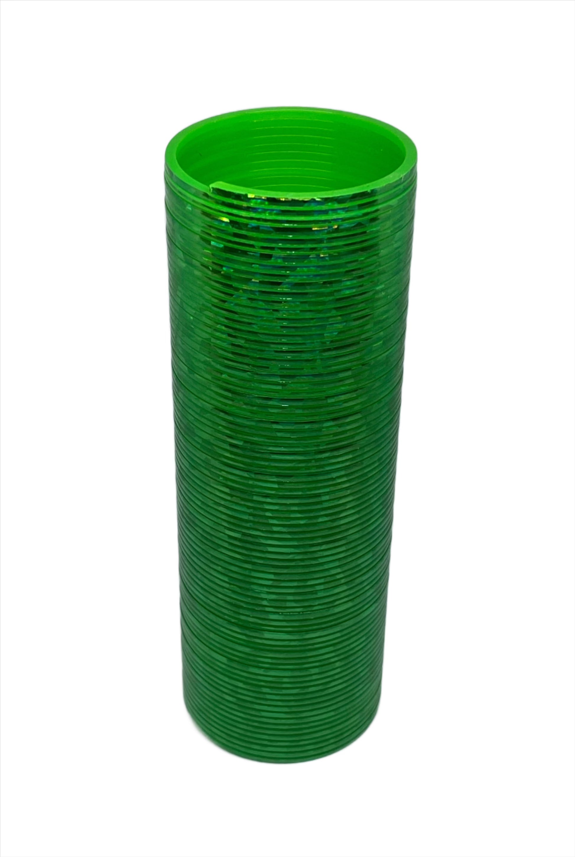 Tall green plastic magic spring
