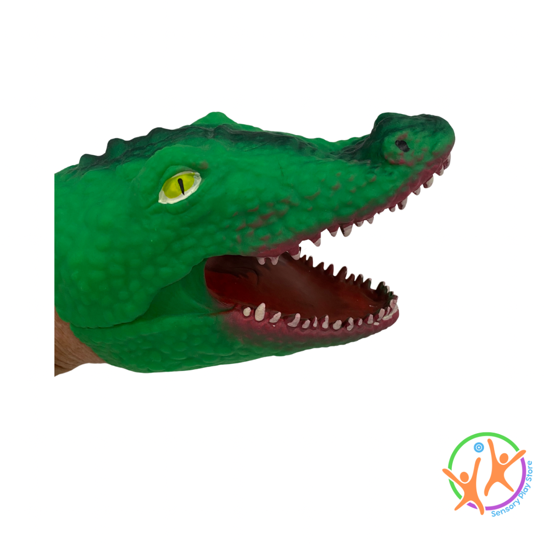 Crocodile hand puppet sensory play store