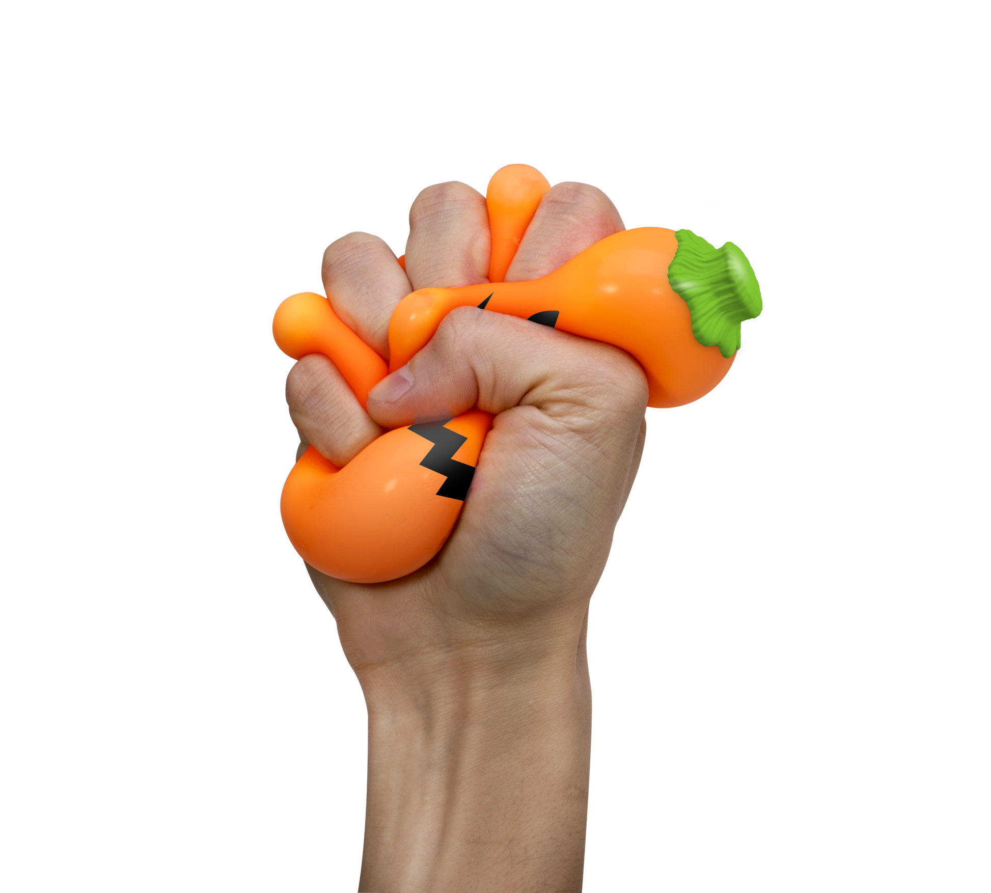 Hand squeezing the needoh Schylling - Jack-Glow Lantern