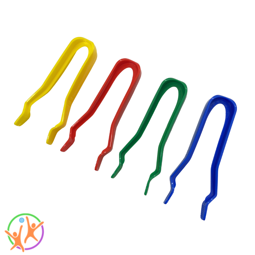 Set of 4 jumbo tweezers on a white background