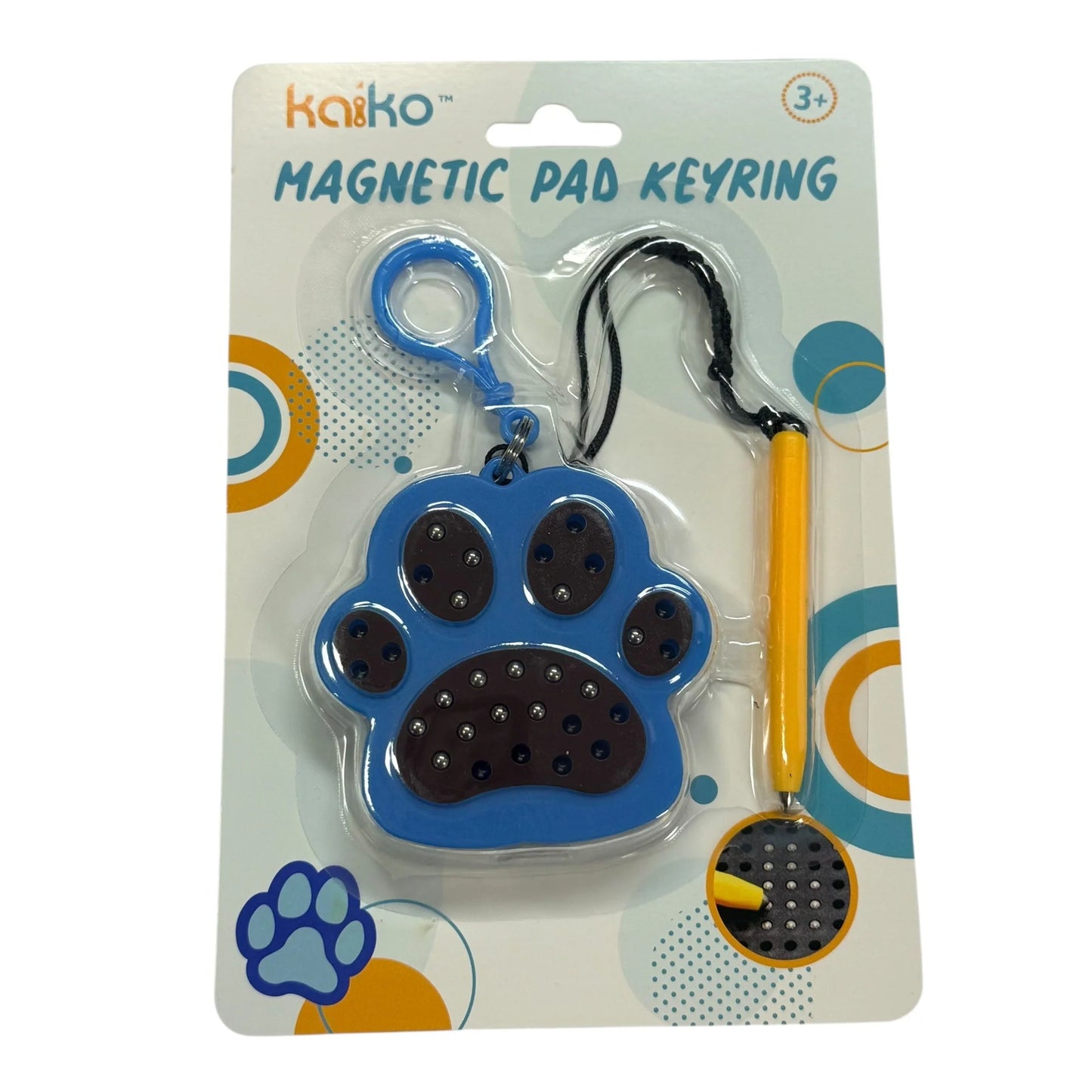 kaiko paw magnetic pad keyring in packaging on a white background