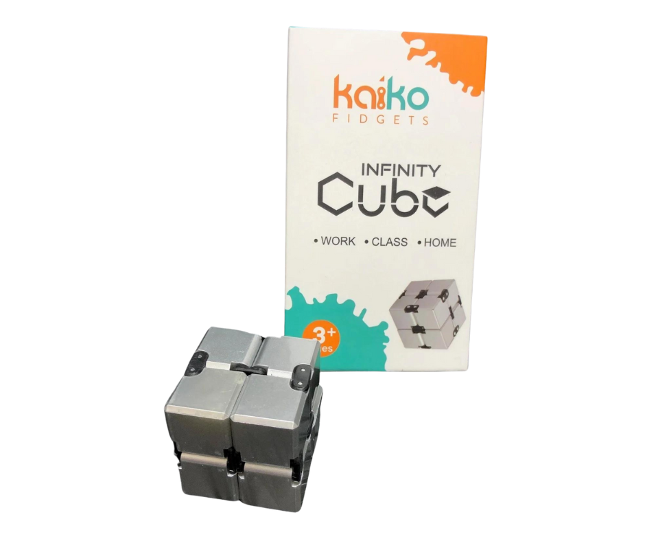 Infinity Silver Cube Kaiko Infinity Cube Silver 108g | Lightweight Fidget Toy | Sensory Play ...