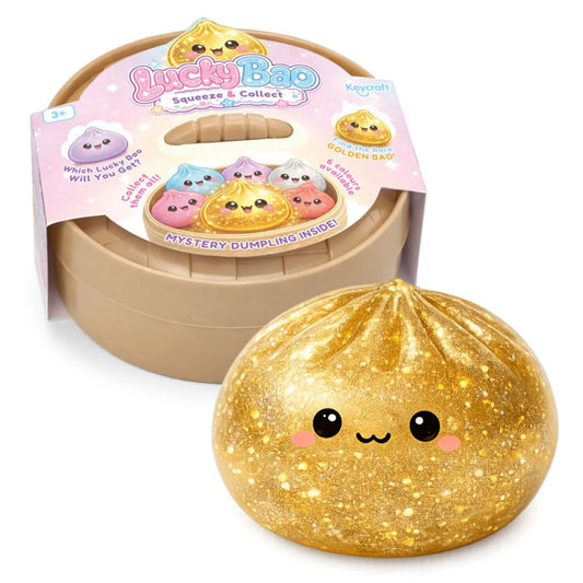 Gold Lucky Bao Mystery Dumpling toy with Keycraft packaging 