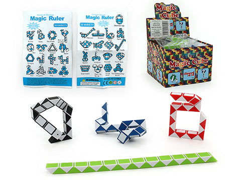 Magic Ruler puzzle snake cube with instructions and packaging
