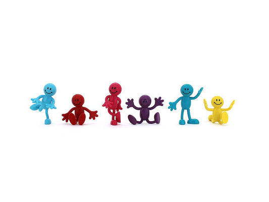6 assorted Mini Smiley Bendy Man 7.5cm buy sensory Play Store