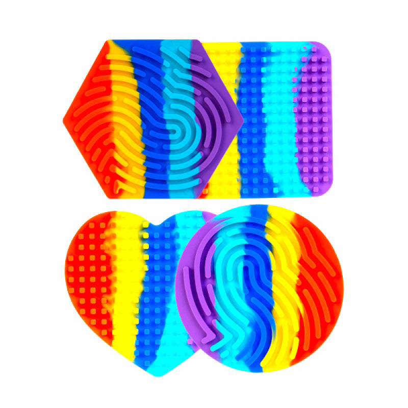 4 assorted shapes rainbow activity boards
