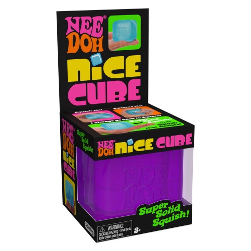 1 Box of Nee Doh Nice Cube with colorful text and a purple cube inside