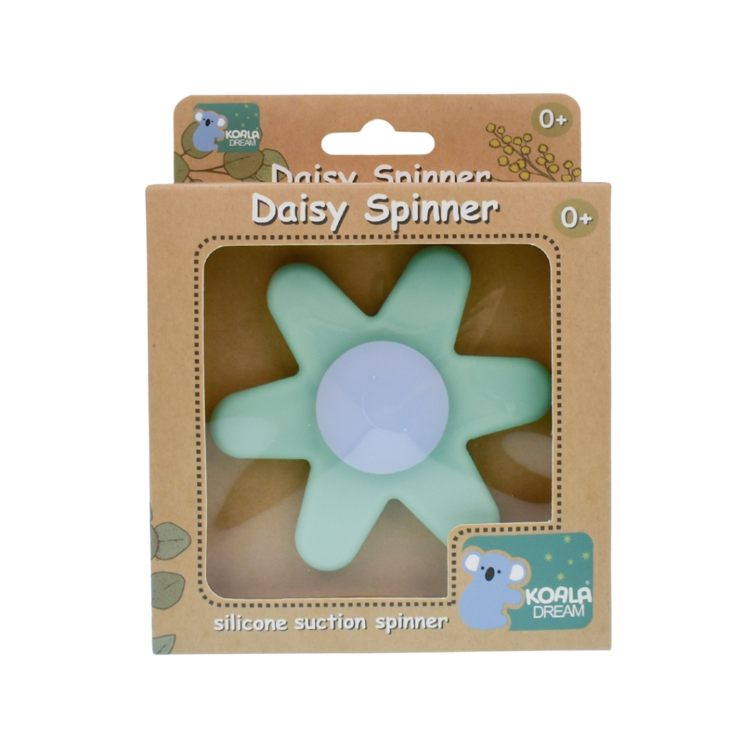 Green Silicone Daisy Spinner in Packaging
