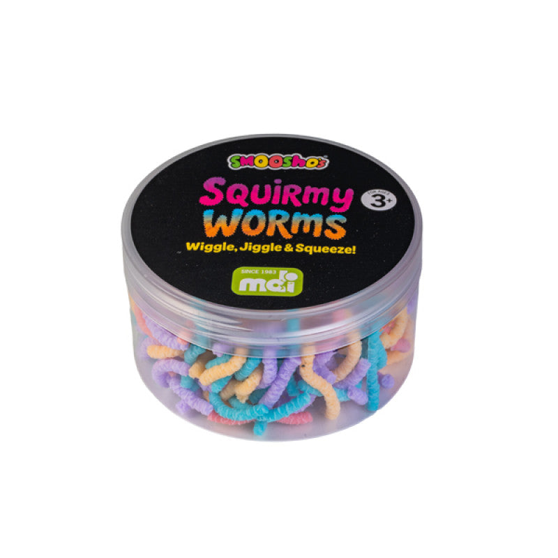 Squirmy Worms in plastic container labelled 'Squirmy Worms'
