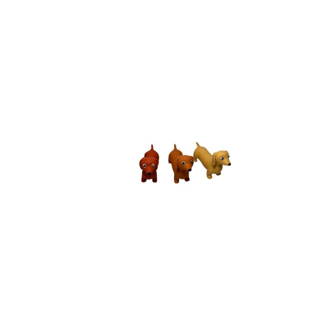 Stretchy sausage dog in 3 different colours, red, brown and beigh