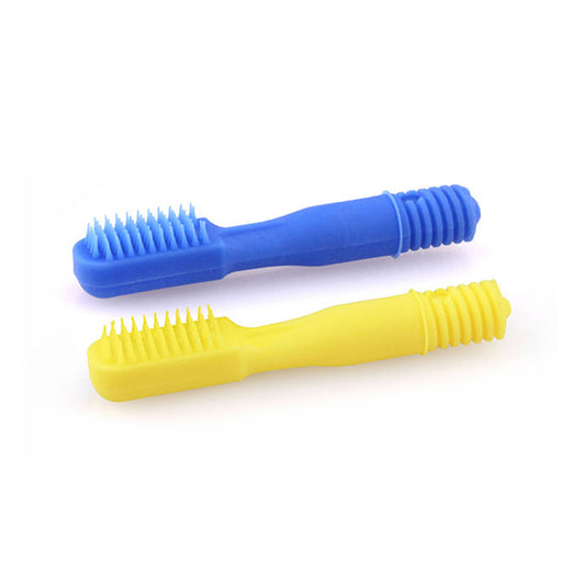 Two blue and yellow Ark brush tips ( like  toothbrushes) for the z-Vibe