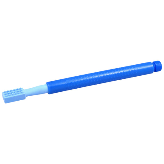 ARK Z-Vibe® Vibrating Oral Motor Tool looks like a blue pencil with a small rectangular probe