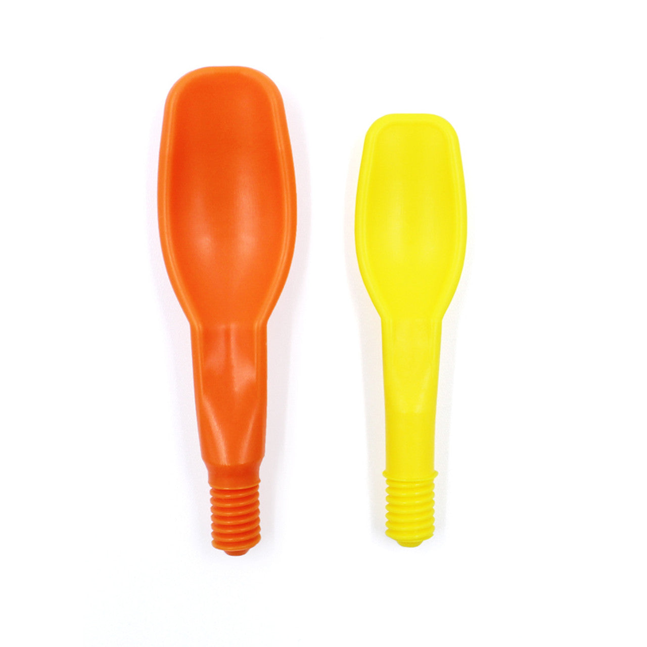Large orange and small yellow top view of spoon tips by ARK for z vibe